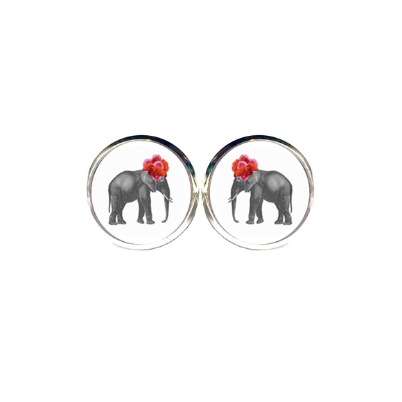 Country Mermaids Jewelry - Floral Elephant Earrings